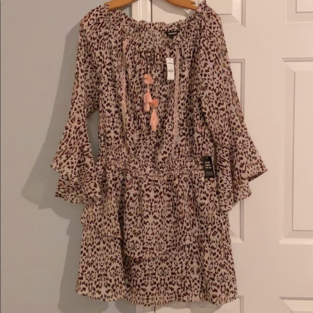 Express leopard dress w/pink highlights-Nvr Worn